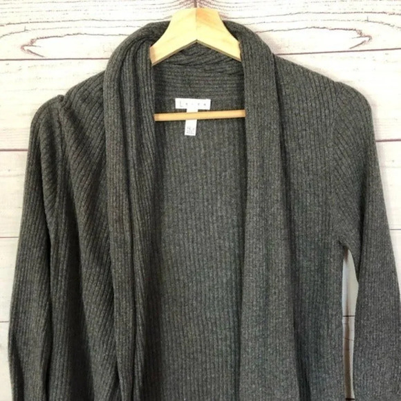 Nordstrom Leith Dark Gray Dolman Sleeve Open Front Cardigan Sweater XS - Picture 4 of 6